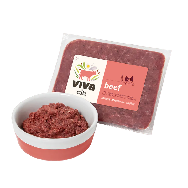 Viva Raw🐱Frozen Cat Complete Meal - Ground Beef 2lb