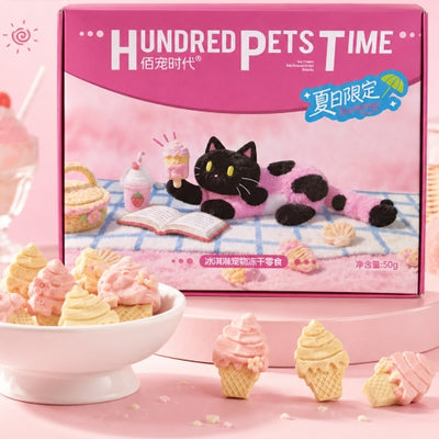 100PetsTime🐱🐶Summer Limited Ice Cream Freeze Dried Treats 40g