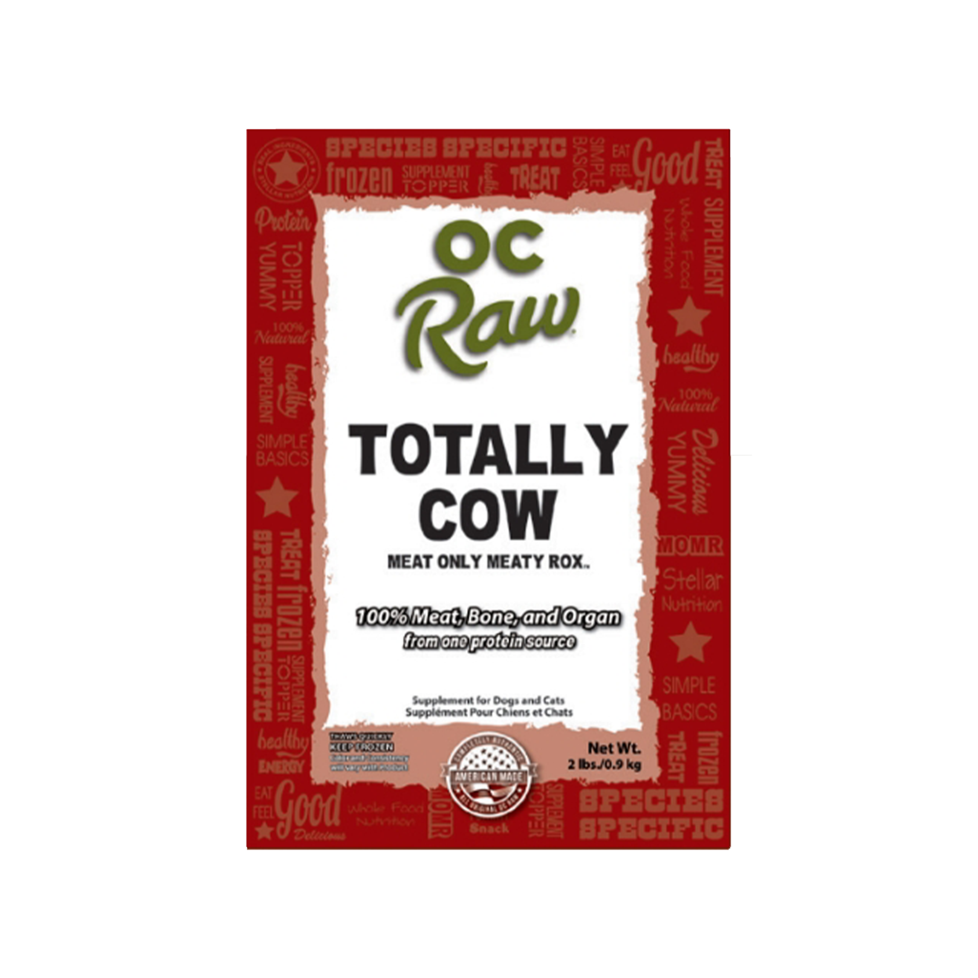 OC RAW🐱🐶Frozen Meaty Rox Totally Cow 2lb