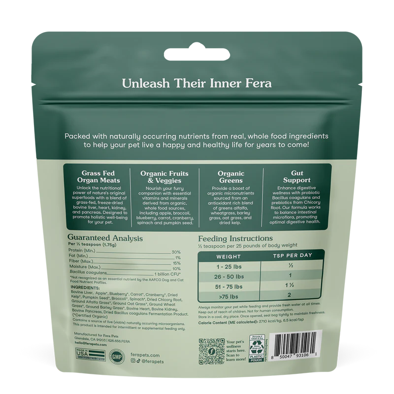 Fera Pets🐱🐶Whole Food Multivitamin Topper 105g