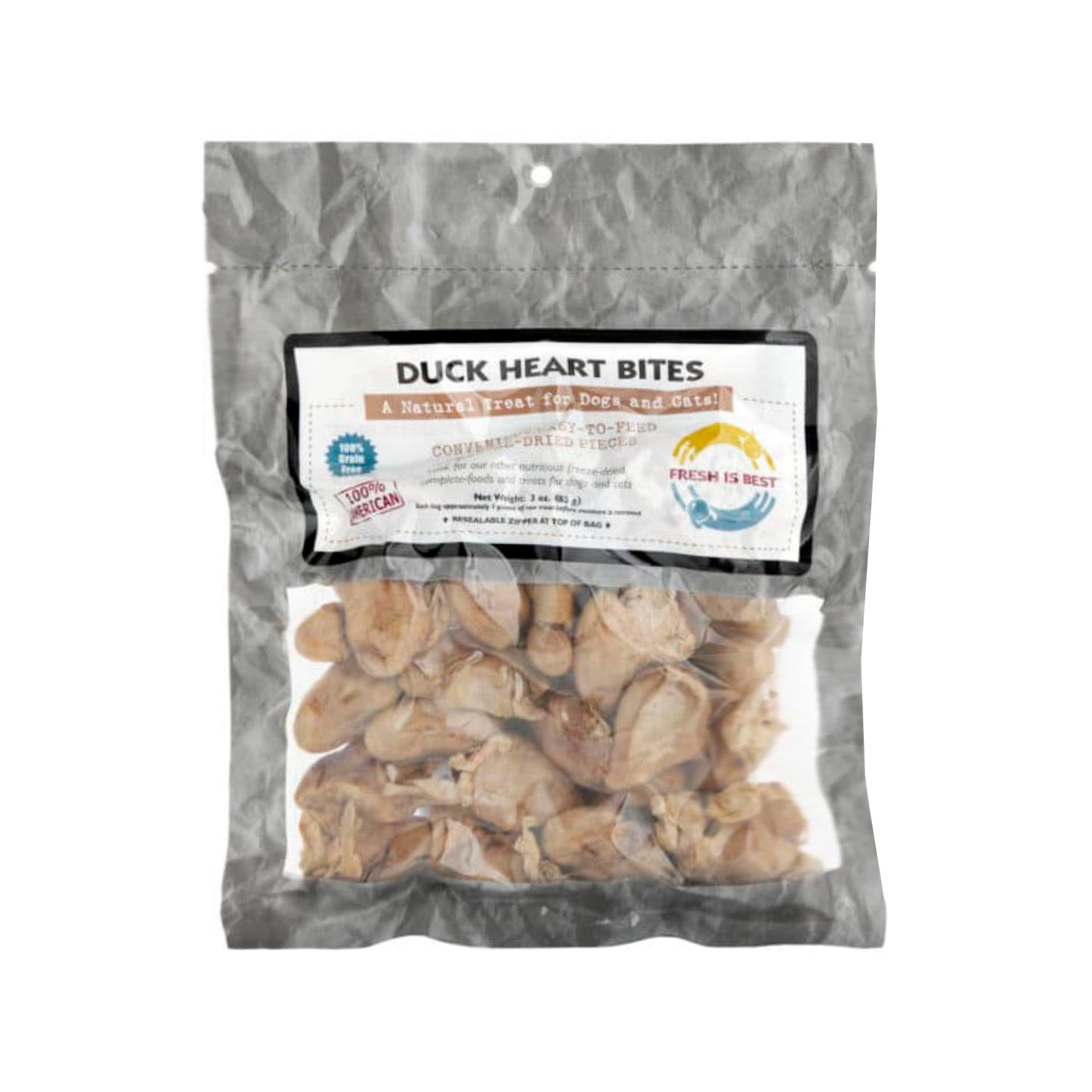 Fresh Is Best🐱🐶Freeze Dried Duck Heart Bites 3oz