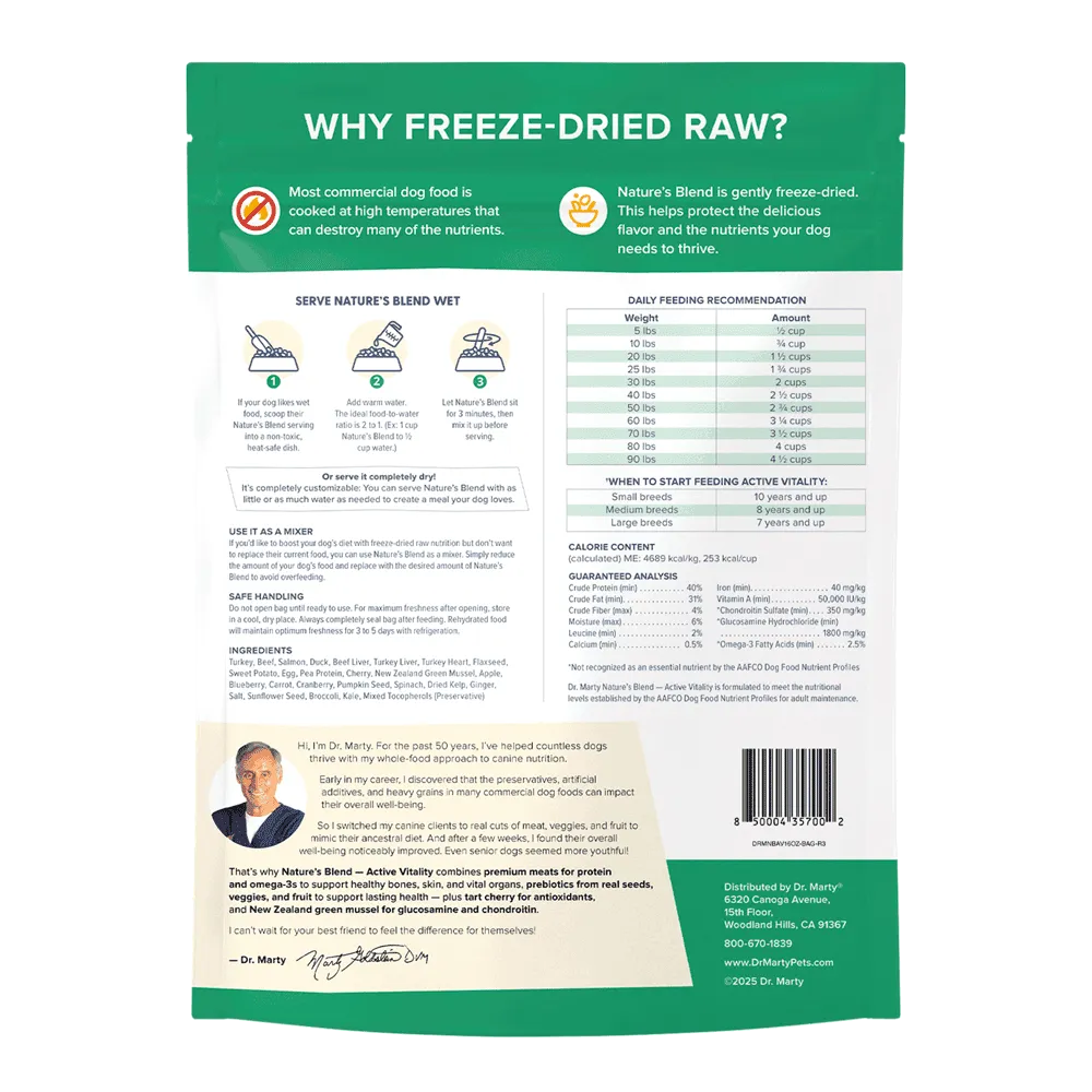 Dr.Marty🐶Nature's Blend Active Vitality Freeze Dried Raw Food