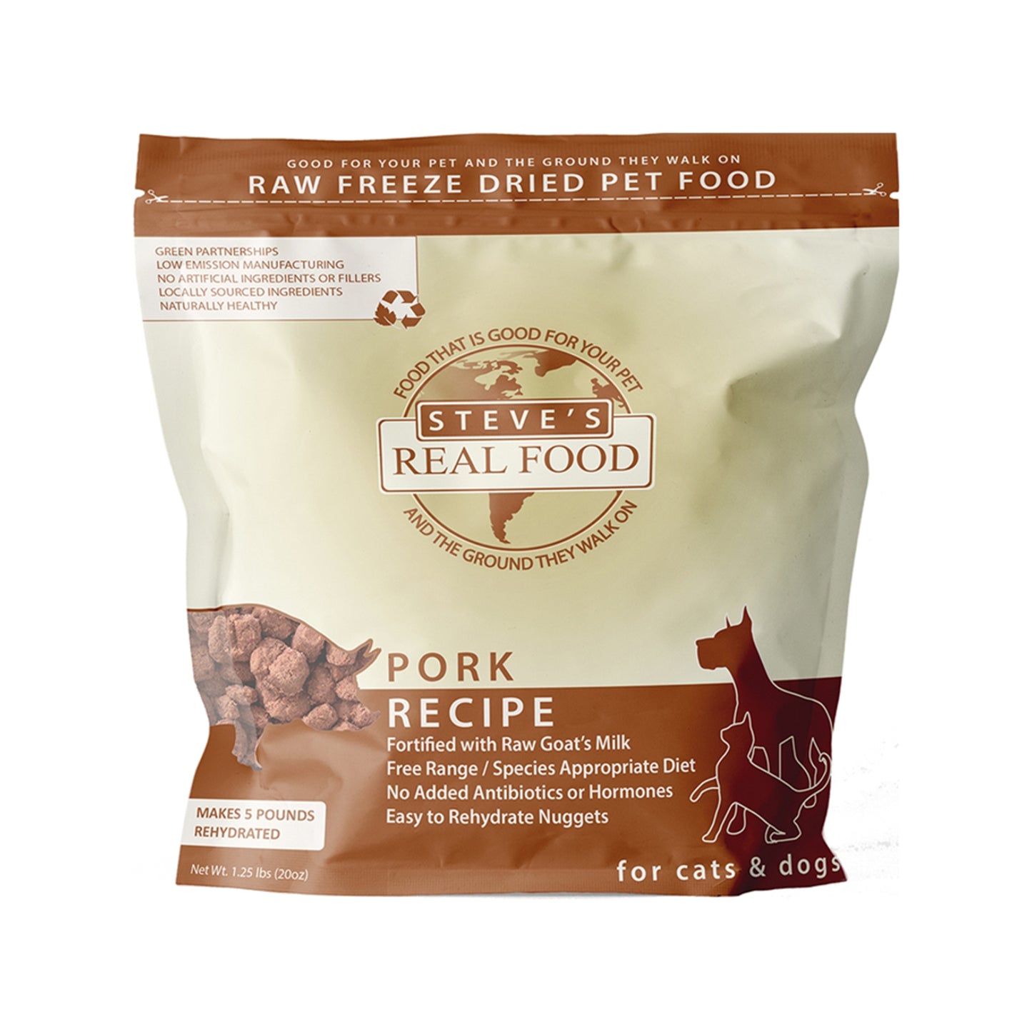Steve's🐱🐶Freeze Dried Nuggets - Pork 1.25lb