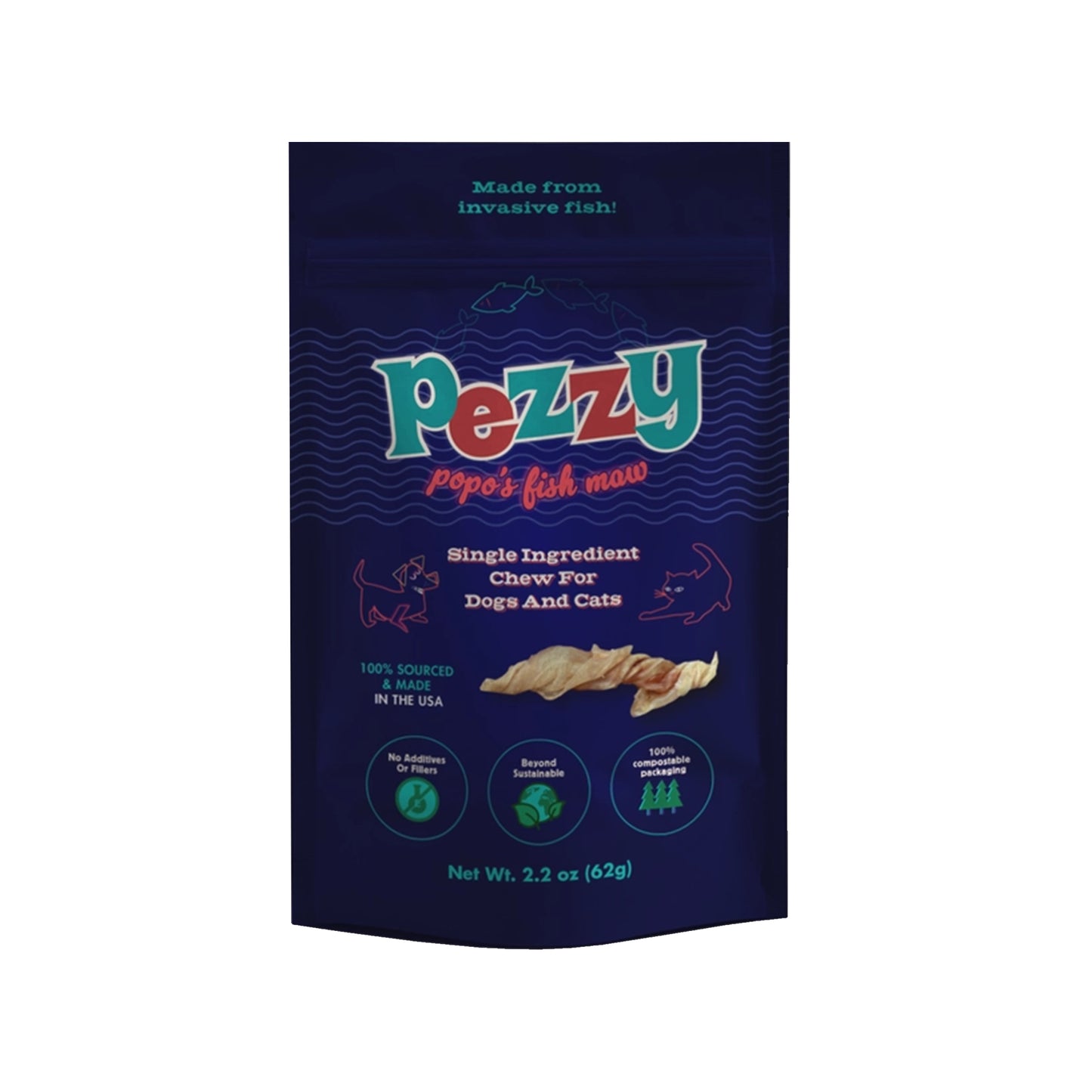 Peezy🐱🐶Silver Carp Fish Maw Single Ingredient Chew 2.2oz