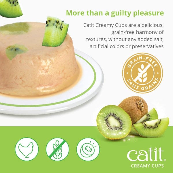 Catit🐱Creamy Cups Chicken Mousse & Kiwi 4*25g