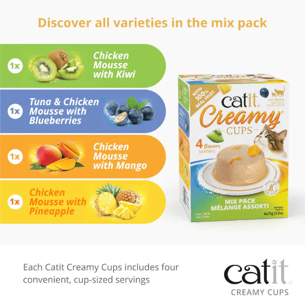 Catit🐱Creamy Cups Variety Pack 4*25g
