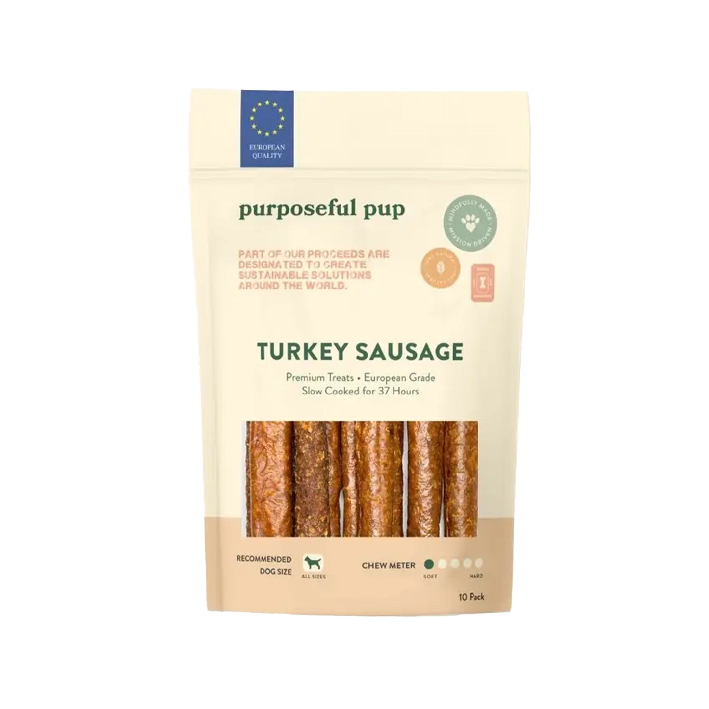 Purposeful Pup🐶Turkey Sausage Juicy Soft Chew 10Pk