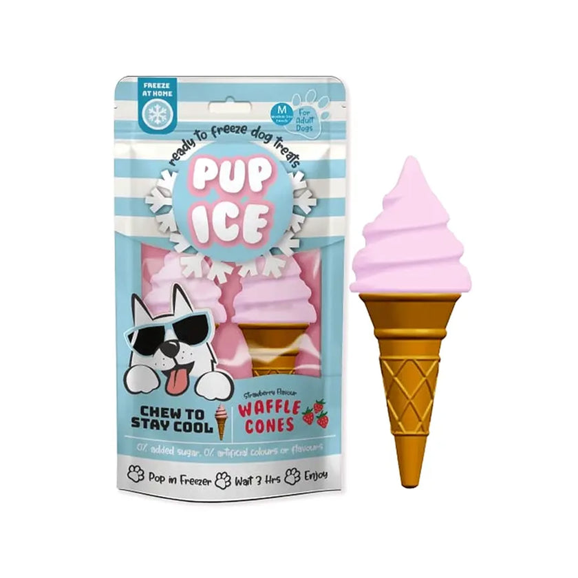 Pup Ice🐶Summer Ice Cream Waffle Cone Strawberry 2pc