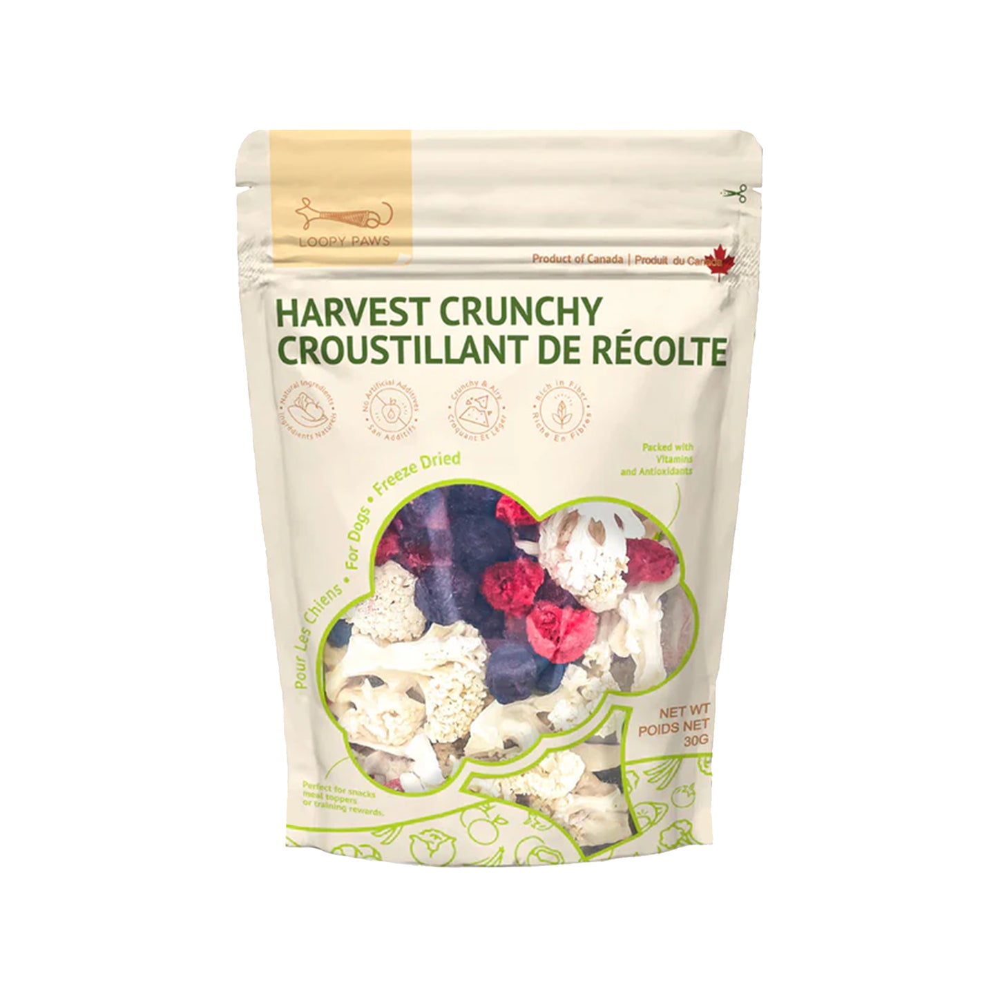 Loopy Paws🐶Harvest Crunchy Cauliflower Blueberry & Raspberry 30g