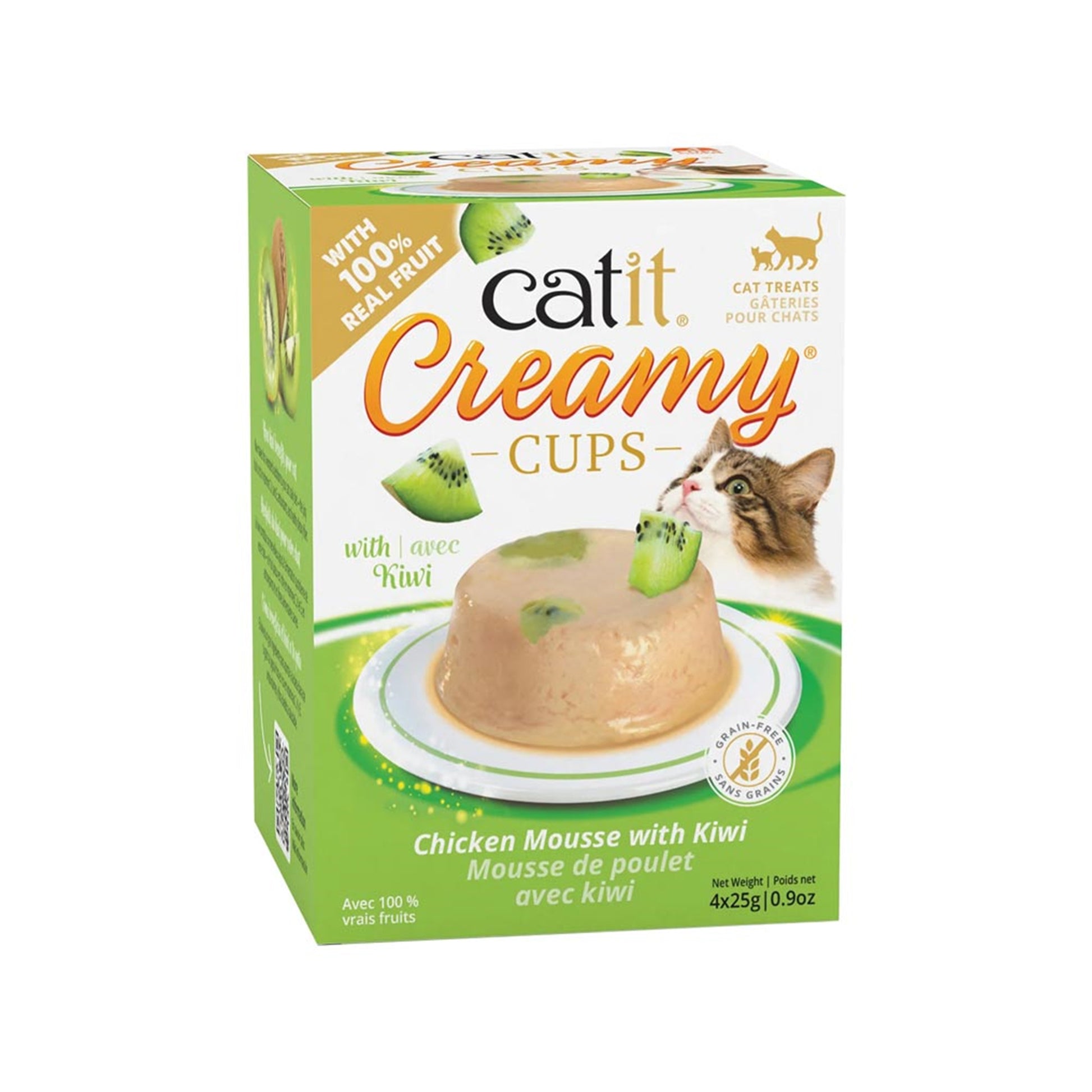 Catit🐱Creamy Cups Chicken Mousse & Kiwi 4*25g