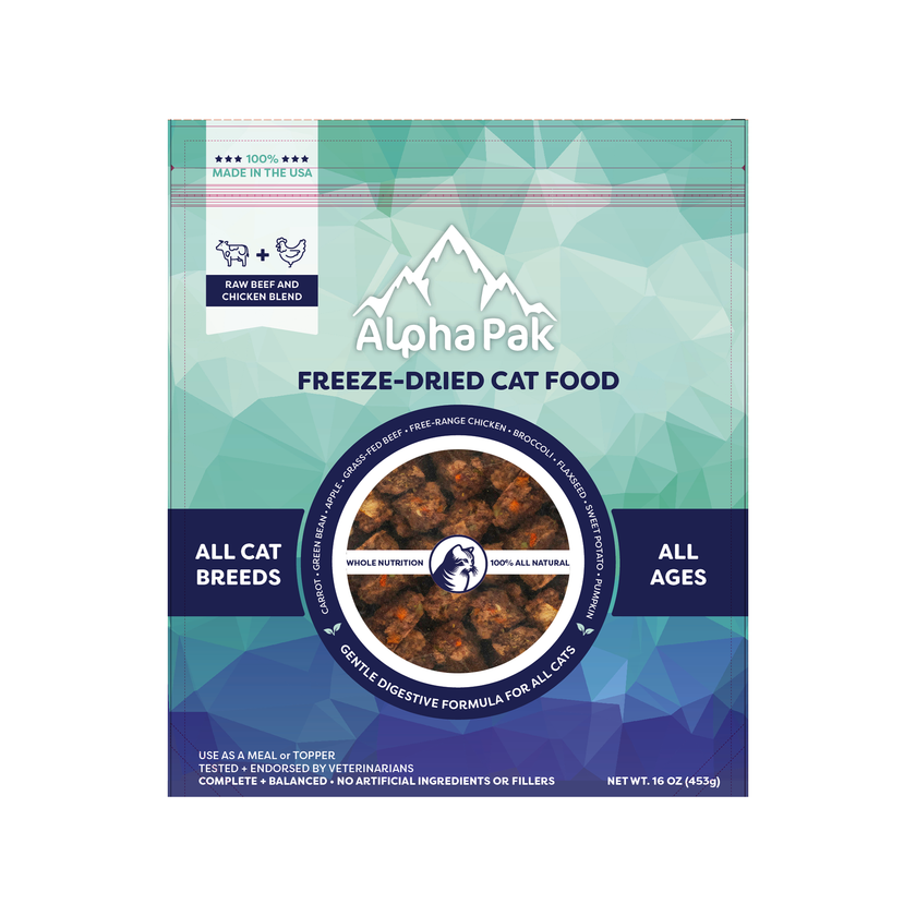AlphaPak🐱Freeze Dried Complete Food - Chicken & Beef 16oz