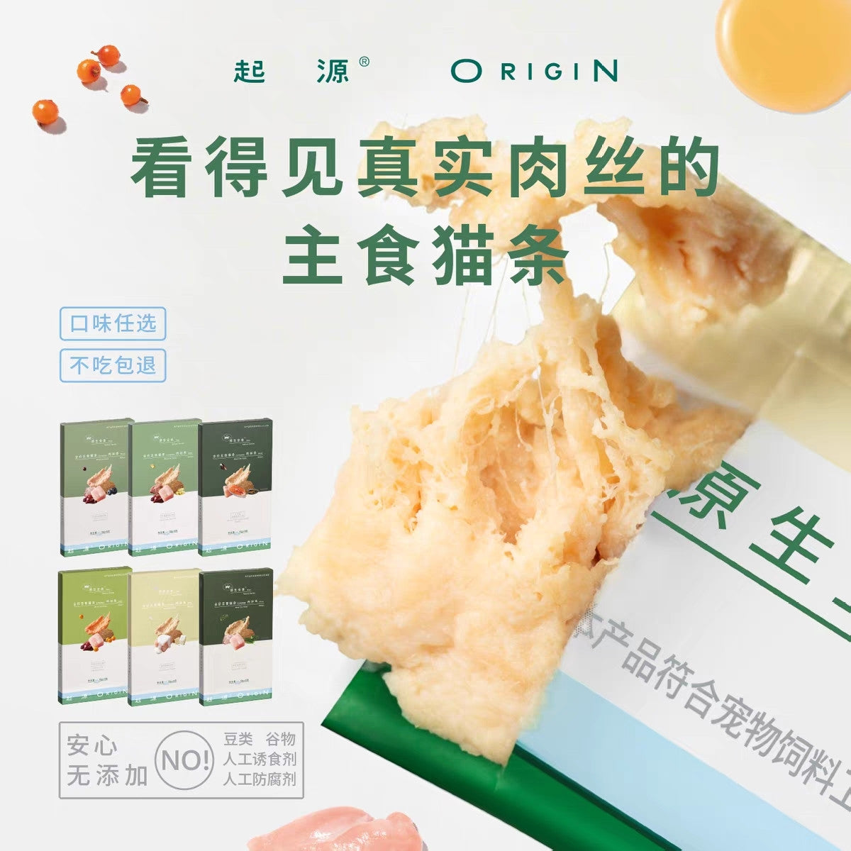 Origin🐱Raw Meat Shredded Complete Lickable Churu 12g*6