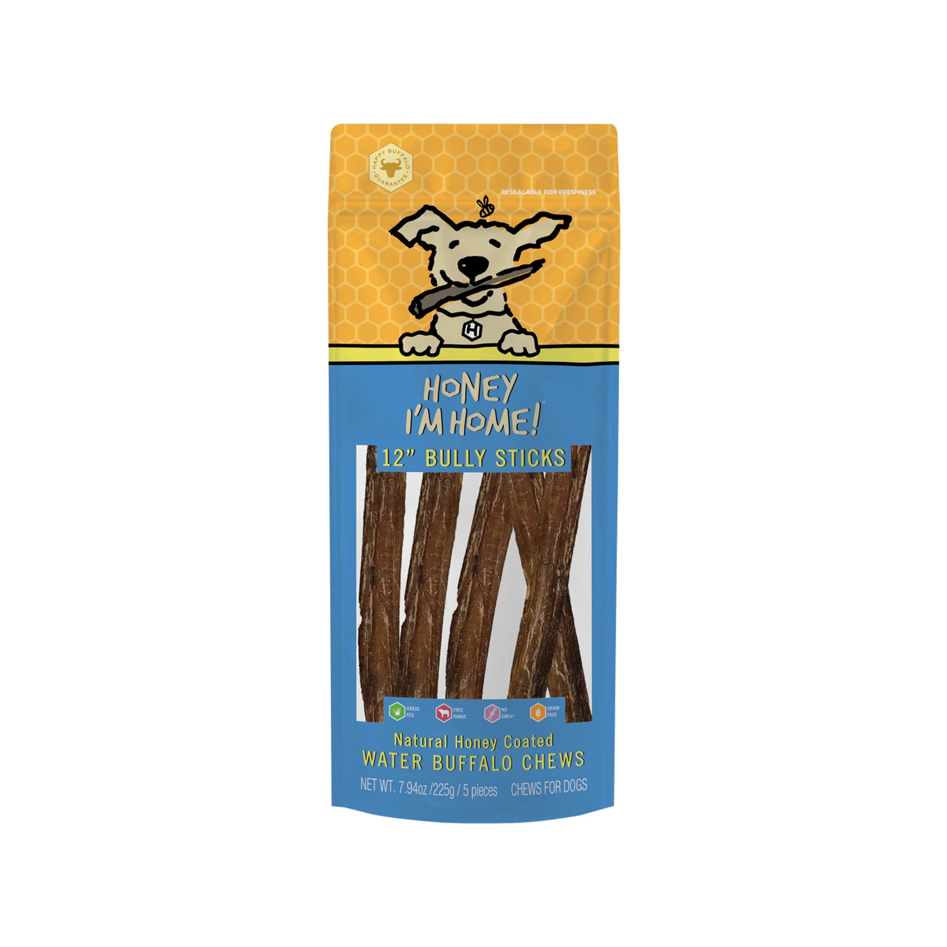 Honey I'm Home🐶Honey Coated Buffalo Bully Sticks 5pk