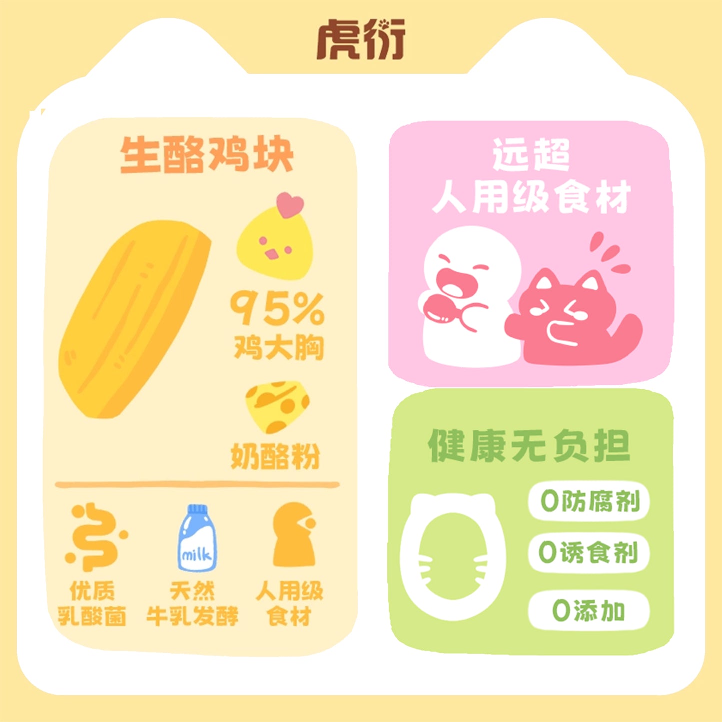 HuYan🐱🐶Freeze-Dried Cheese Chicken Bites 50g