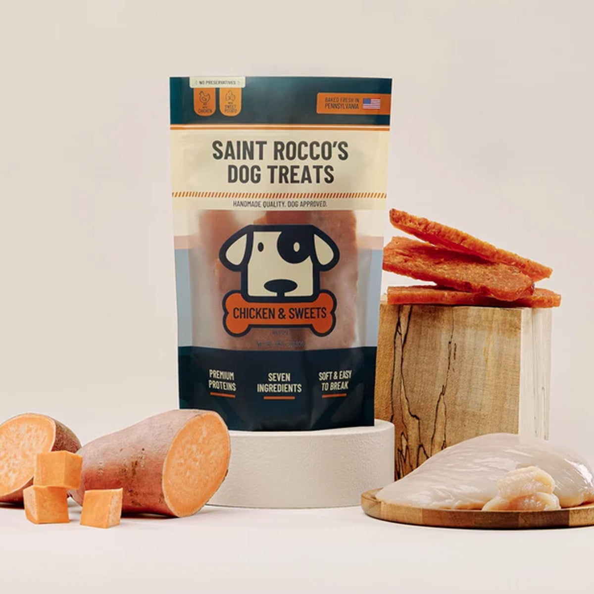 Saint Rocco's🐶Oven-Baked & Air-Dried Meat Treats 8oz