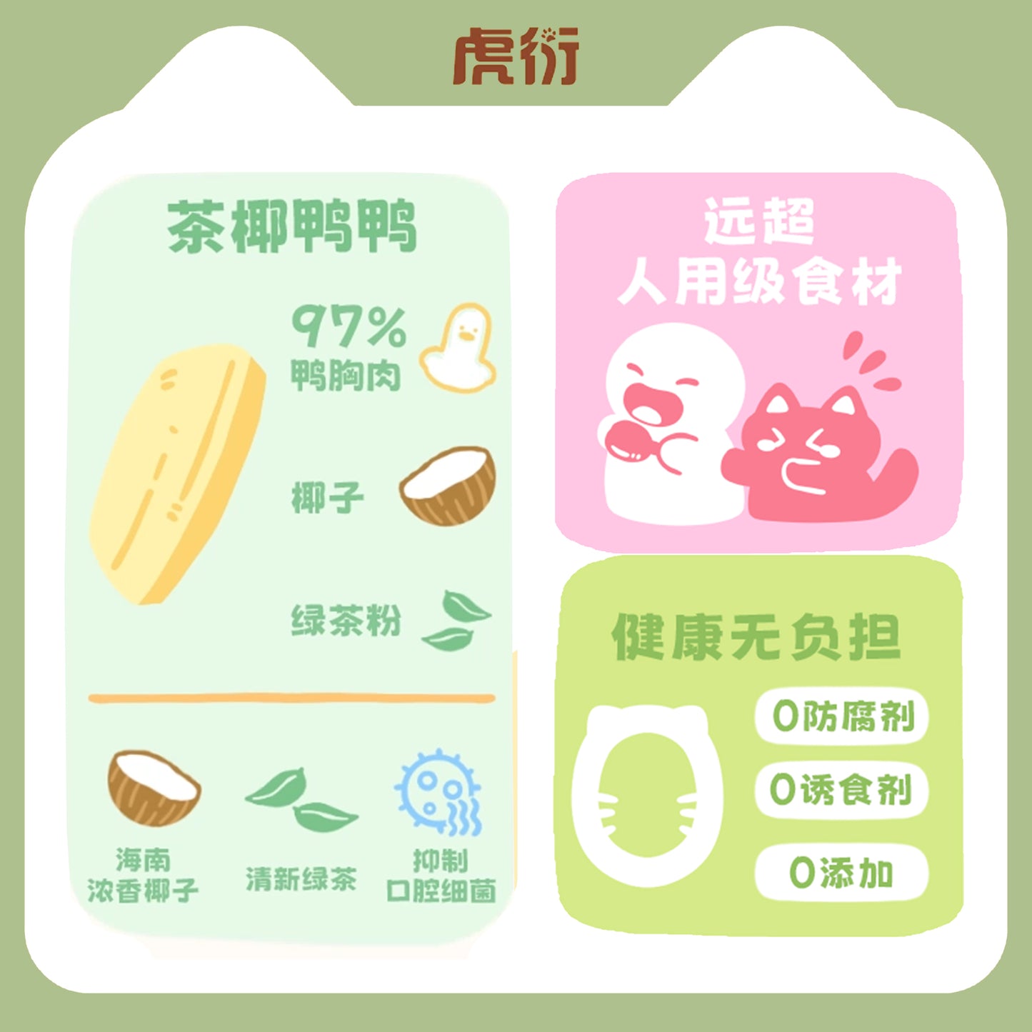 HuYan🐱🐶Freeze-Dried Coconut Green Tea Duck 50g