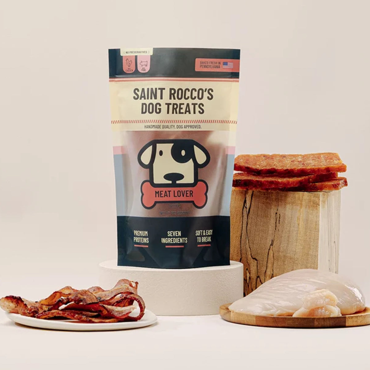 Saint Rocco's🐶Oven-Baked & Air-Dried Meat Treats 8oz