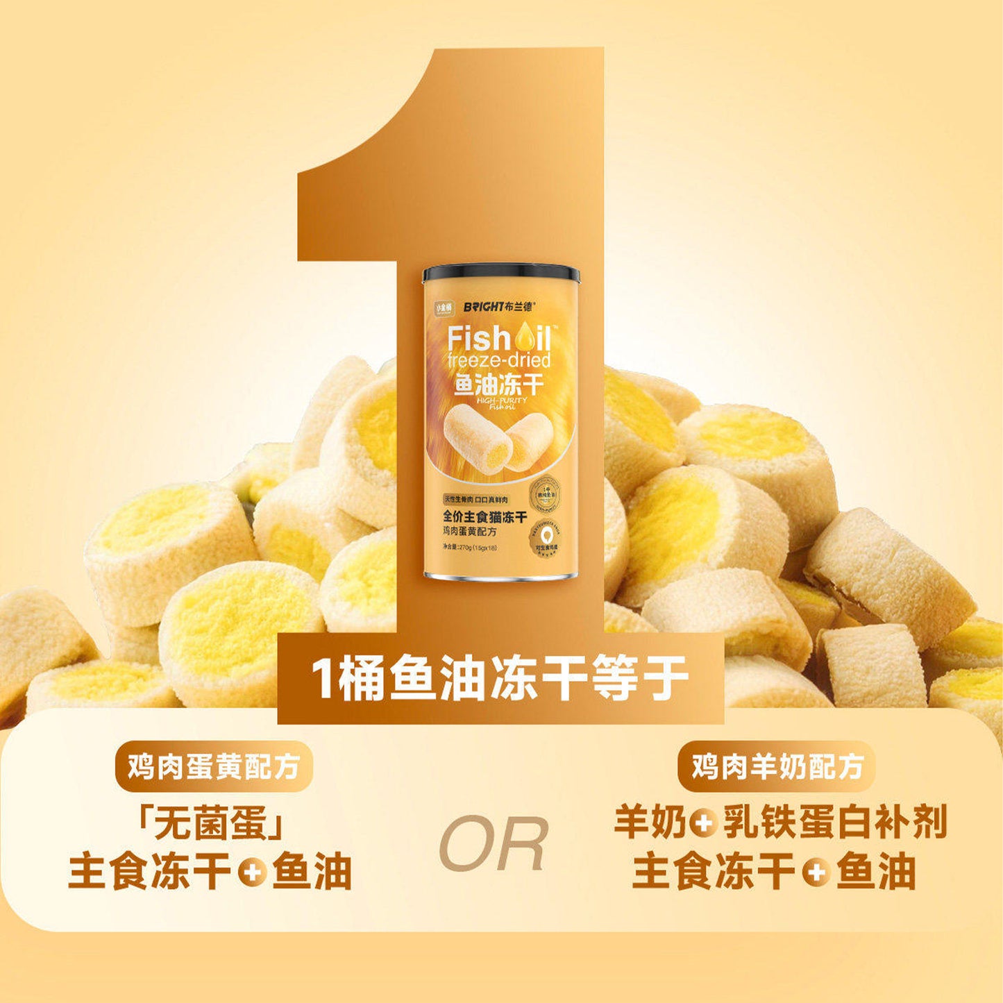 Bright🐱45 Days Skin & Coat Renew Fish Oil Core Freeze Dried Complete Meal 270g