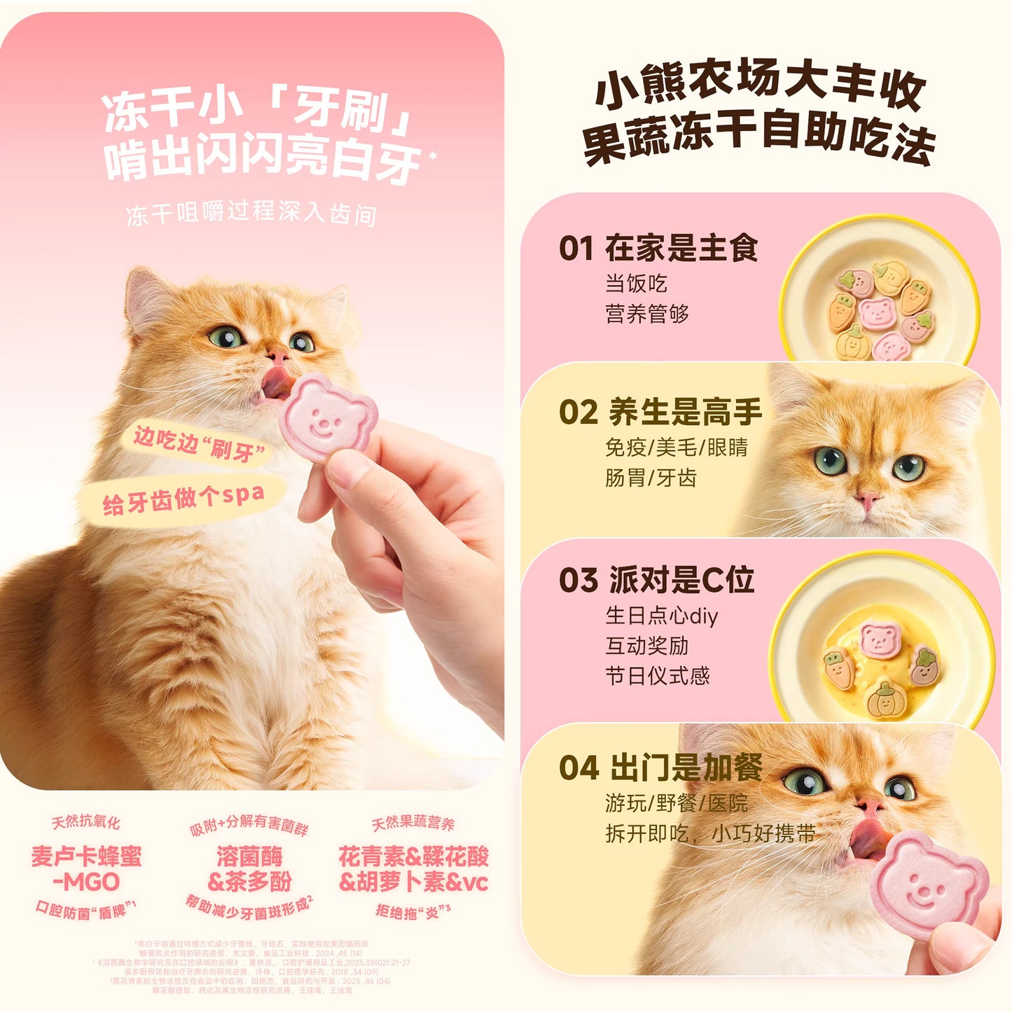 The Cat‘s Travel🐱Bear Farm Dental Cookies Freeze-Dried Treat