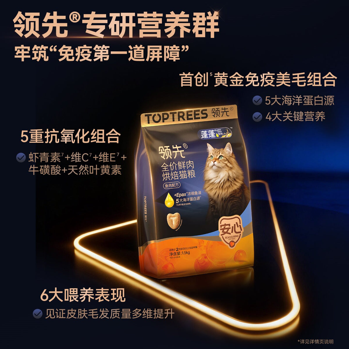 Toptrees🐱+Epax High-Potency Fish Oil Fluffy Hair Krill Oil Freeze-Dried Filled Kibble 1.5kg