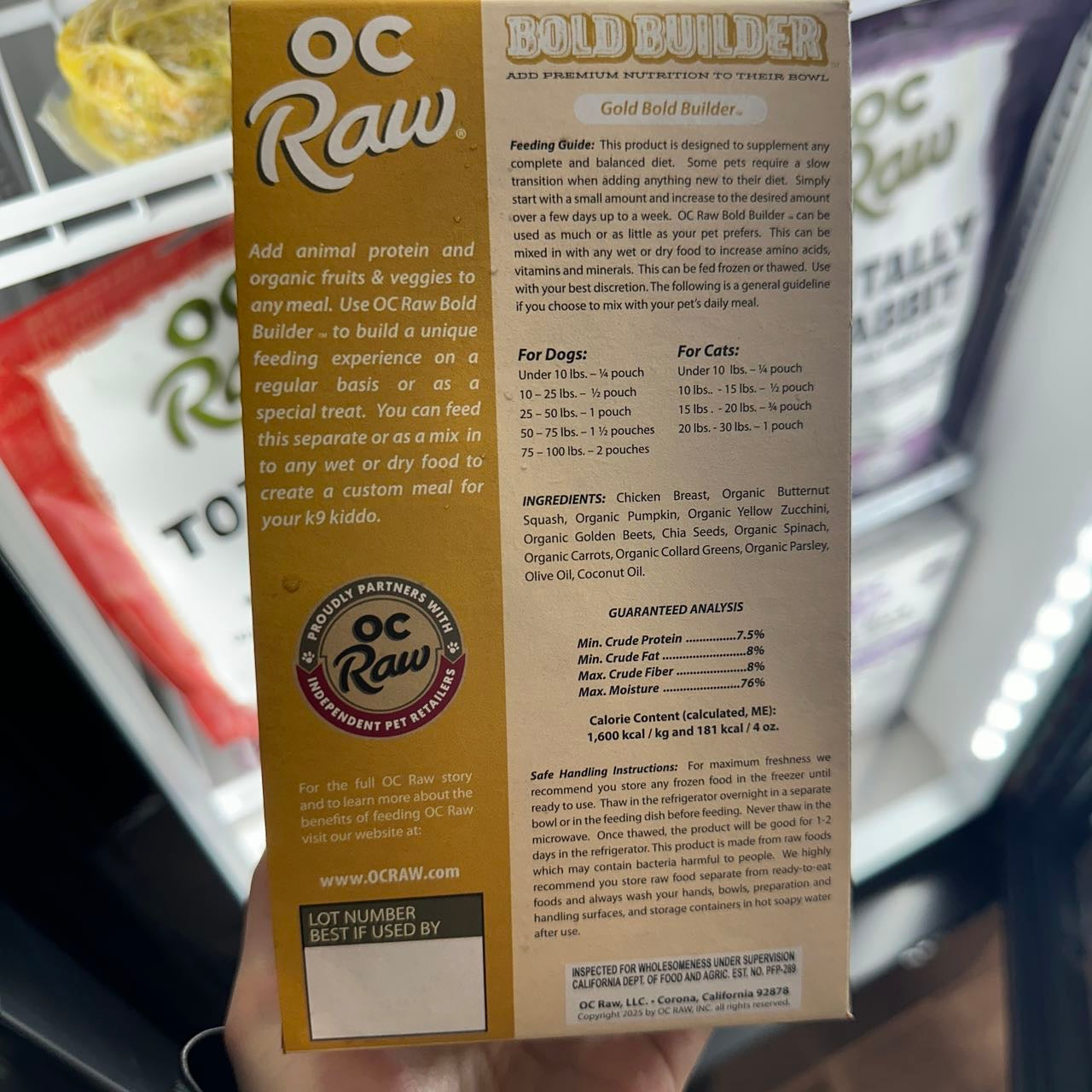 OC RAW🐱🐶Frozen Bold Builders - Gold Chicken 2lb