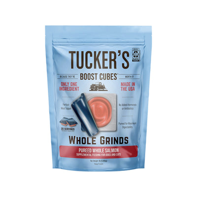 Tucker's🐱🐶Raw Frozen Boost Cube Whole Grinds Pureed Salmon 1lb
