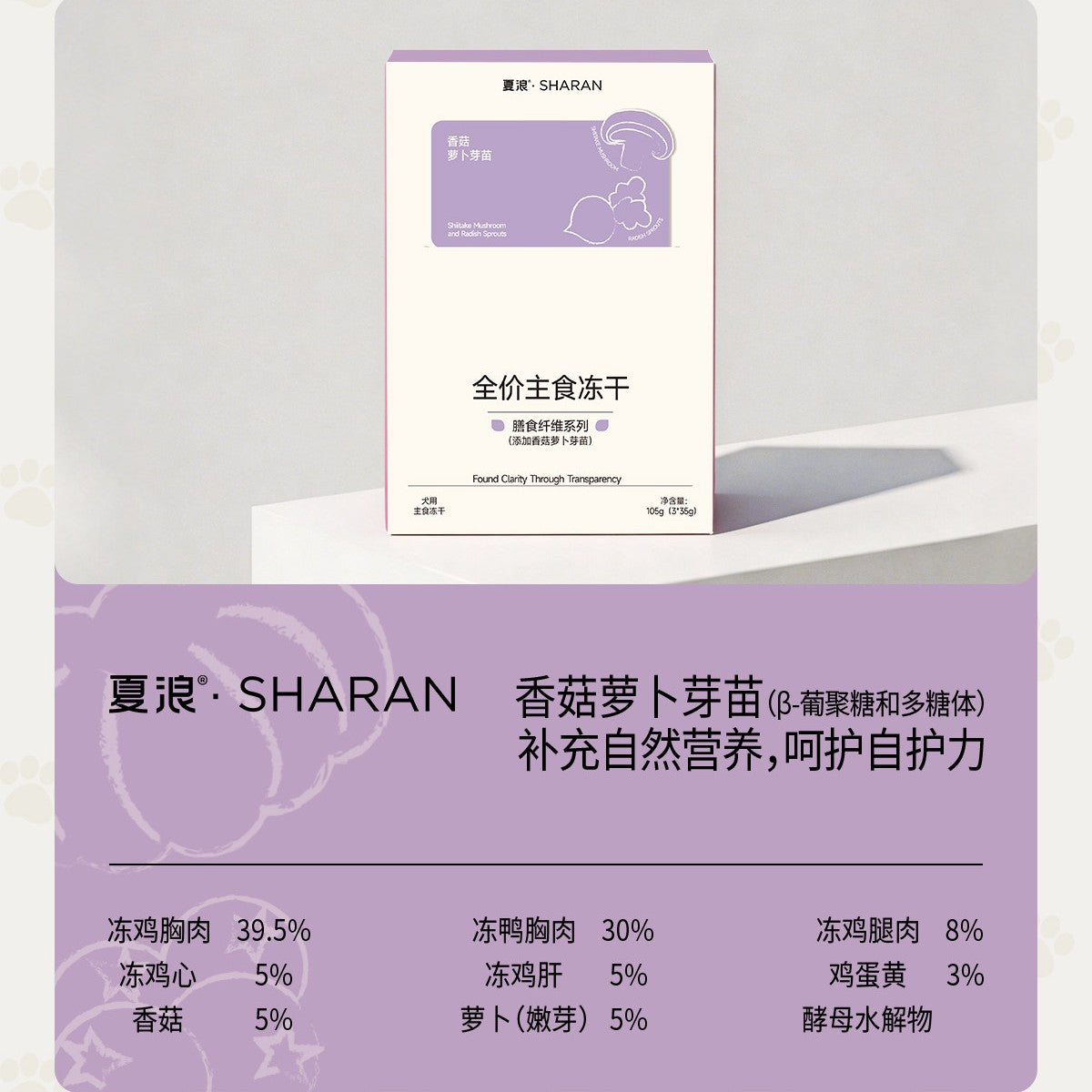 Sharan🐶Dietary Fiber Complete Freeze-Dried Meal 105g