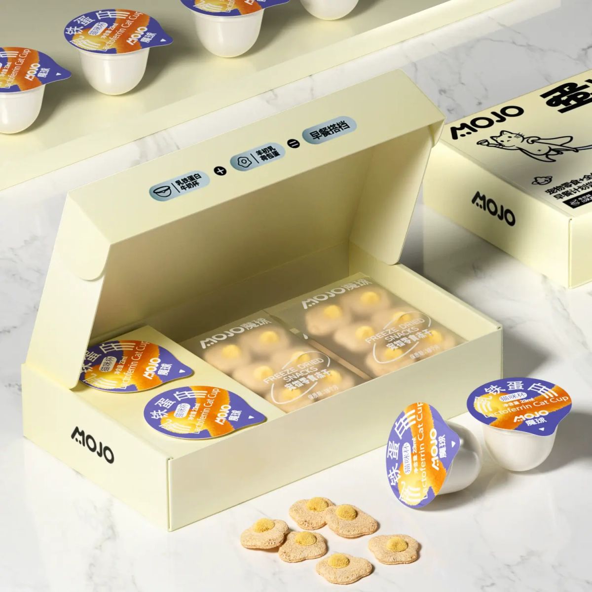 MOJO🐱🐶Cup Milk & Freeze Dried Eggs Breakfast Box