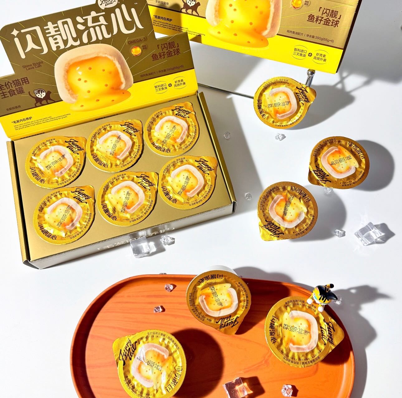 FurryTail🐱Shiny Lava Core & Fish Roe Filled Complete Wet Food - Chicken & Fish Oil