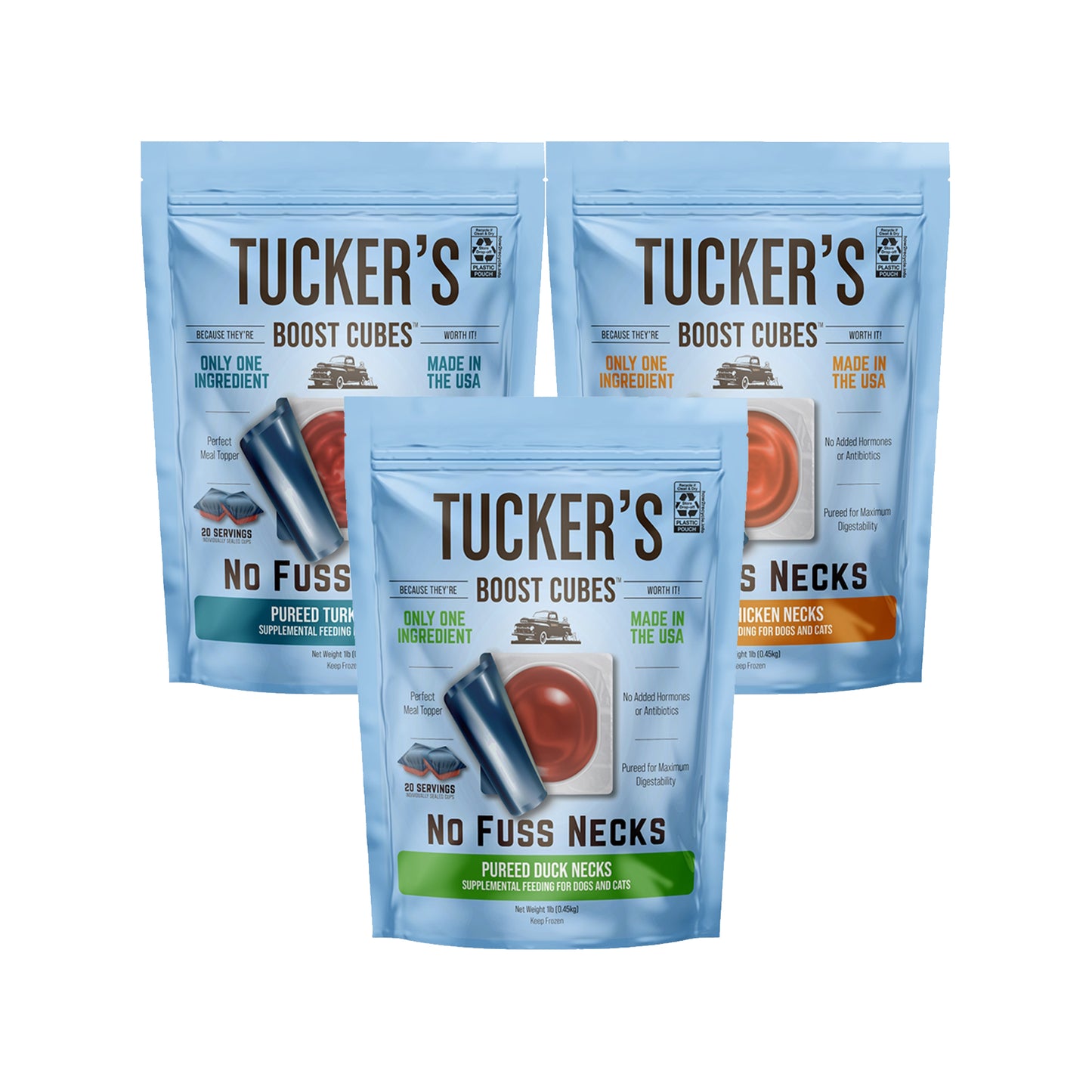 Tucker's🐱🐶Raw Frozen Boost Cube No Fuss Necks 1lb
