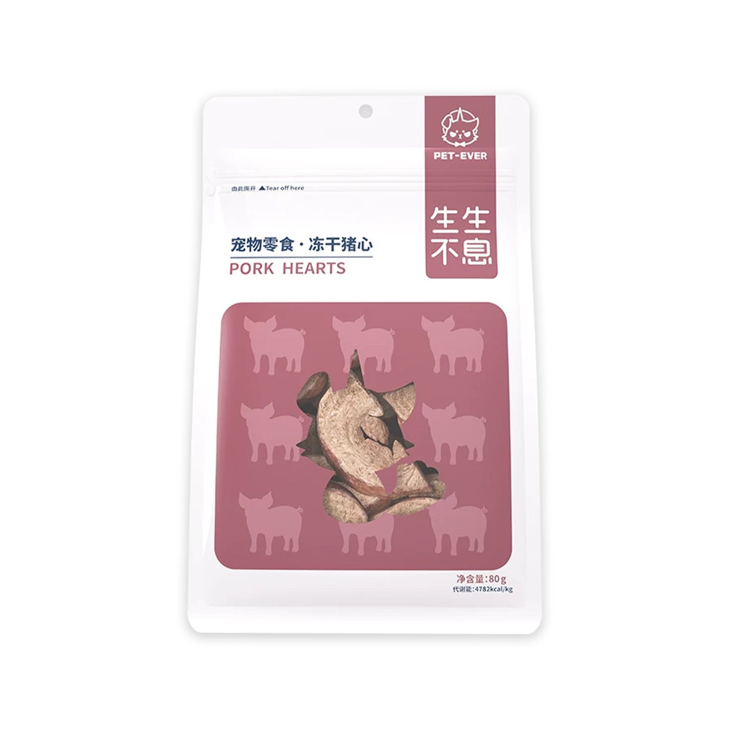 Pet-Ever🐱🐶Freeze Dried Pork Heart 80g