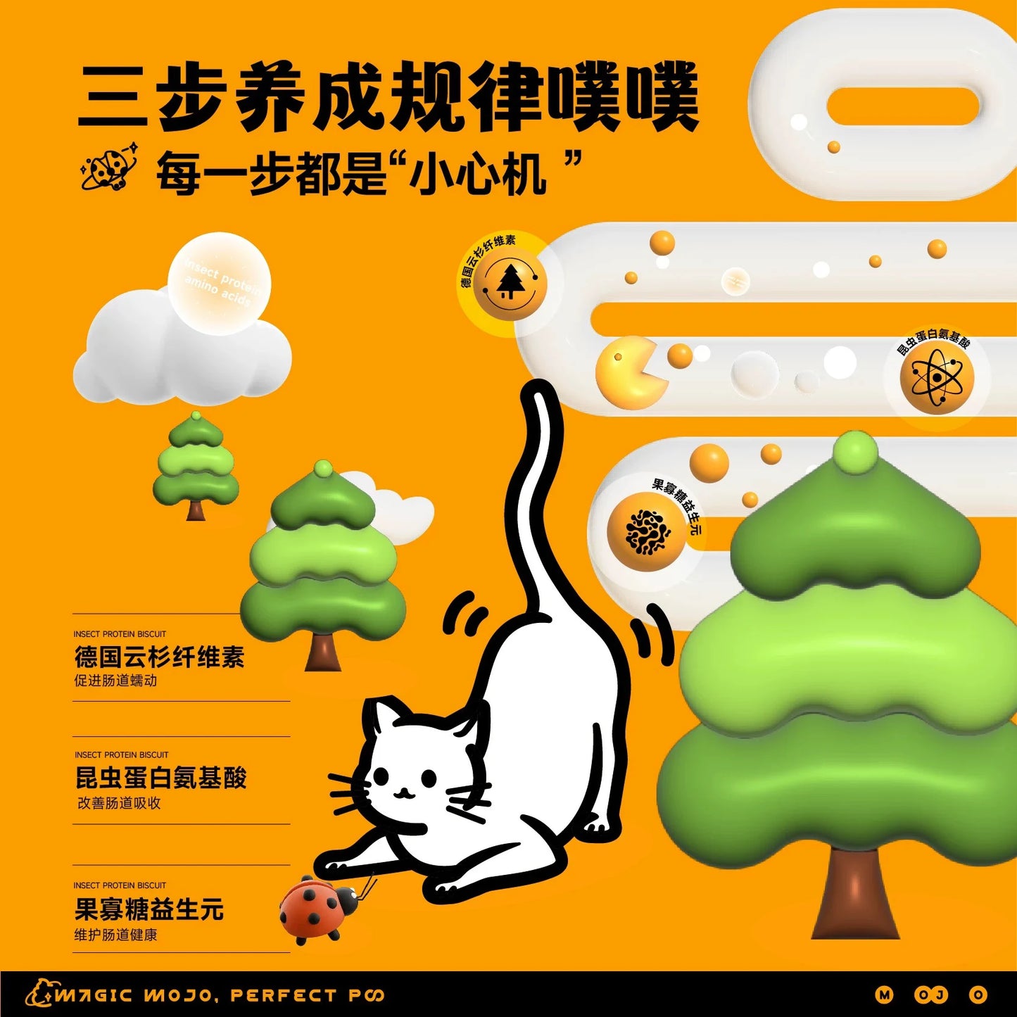 MOJO🐱🐶Freeze Dried Digestion Chicken & Insect 63g