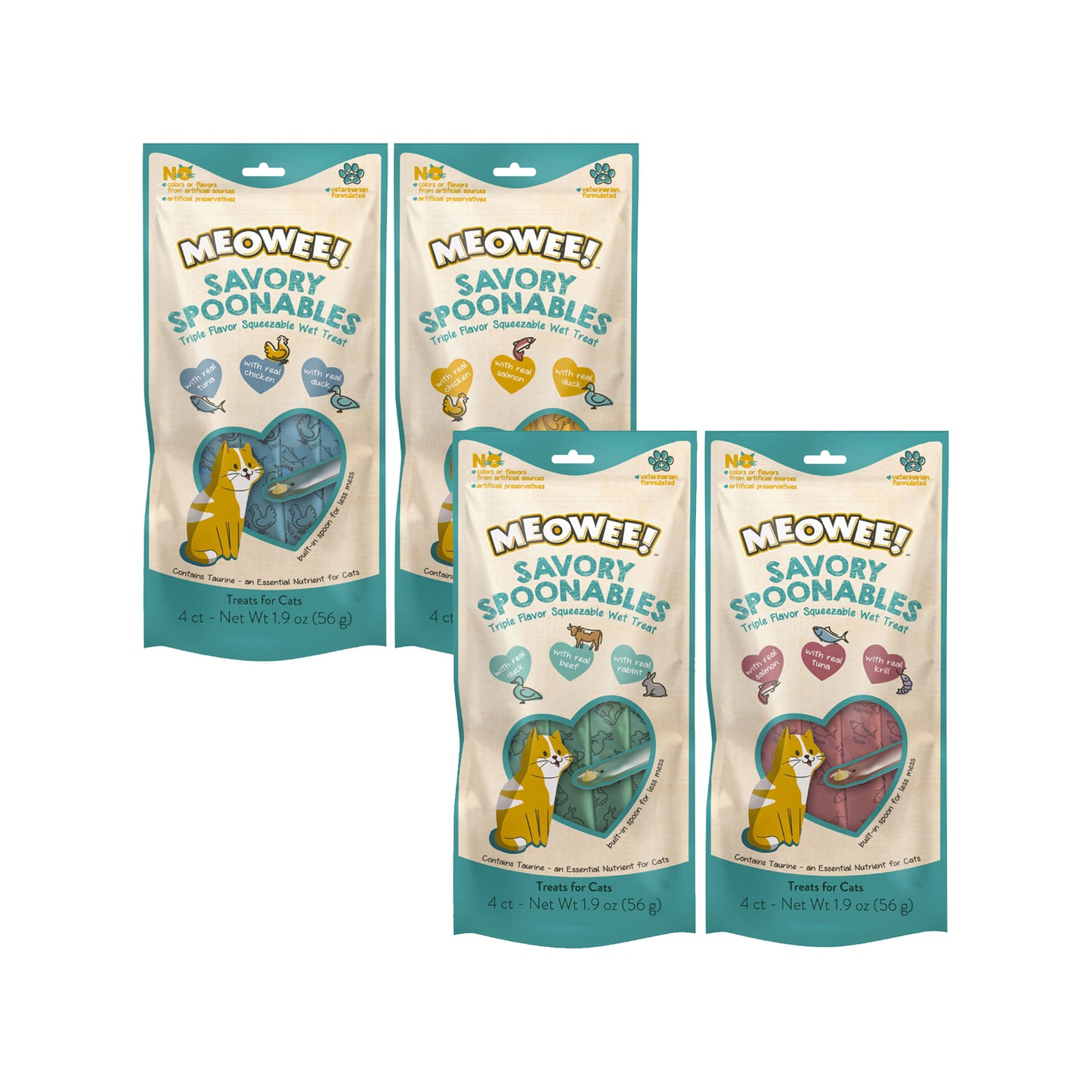 Meowee!🐱Puree Savory Spoonables 4pc