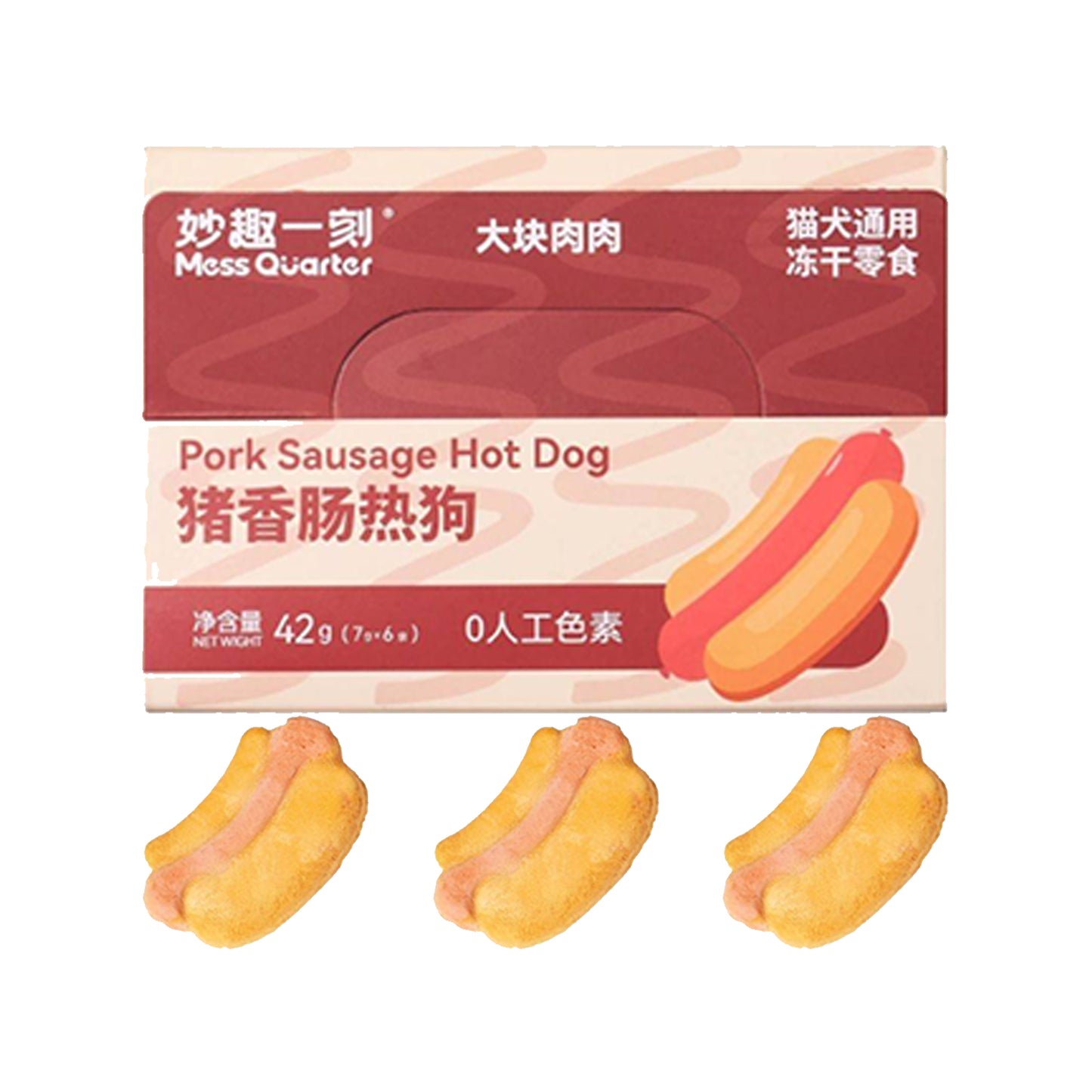 MessQuarter🐱🐶Freeze Dried Meaty Dessert Pork Hot Dog 6pc