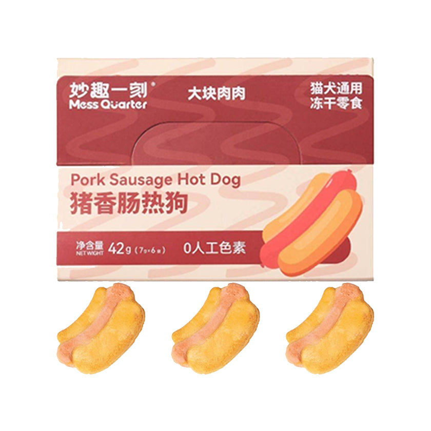 MessQuarter🐱🐶Freeze Dried Meaty Dessert Pork Hot Dog 6pc