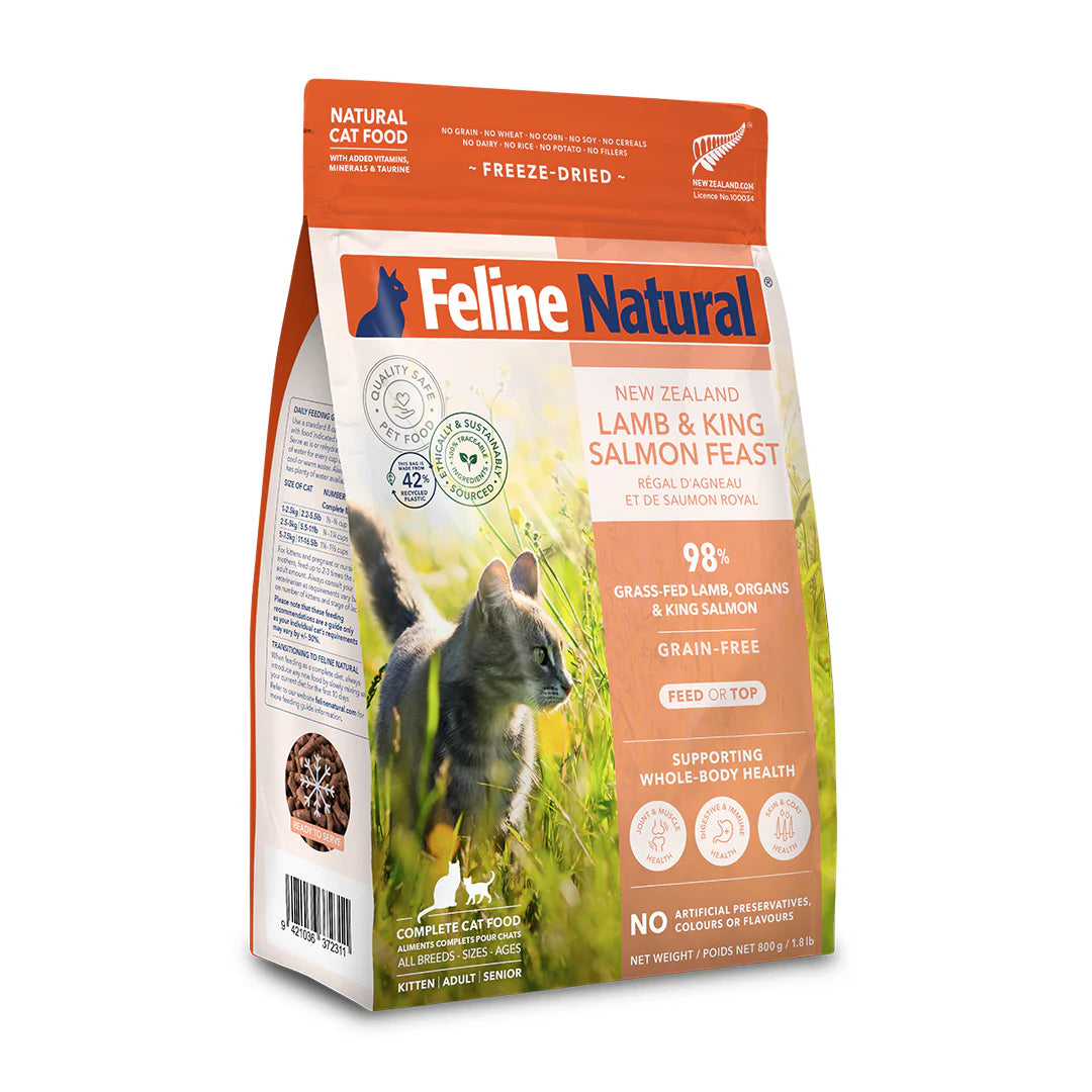 Feline Natural🐱Lamb & King Salmon Feast Freeze Dried Cat Food