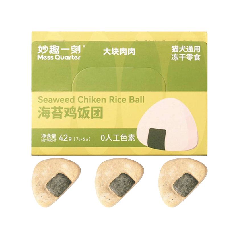 MessQuarter🐱🐶Freeze Dried Meaty Dessert Seaweed Chicken Rice Ball 6pc