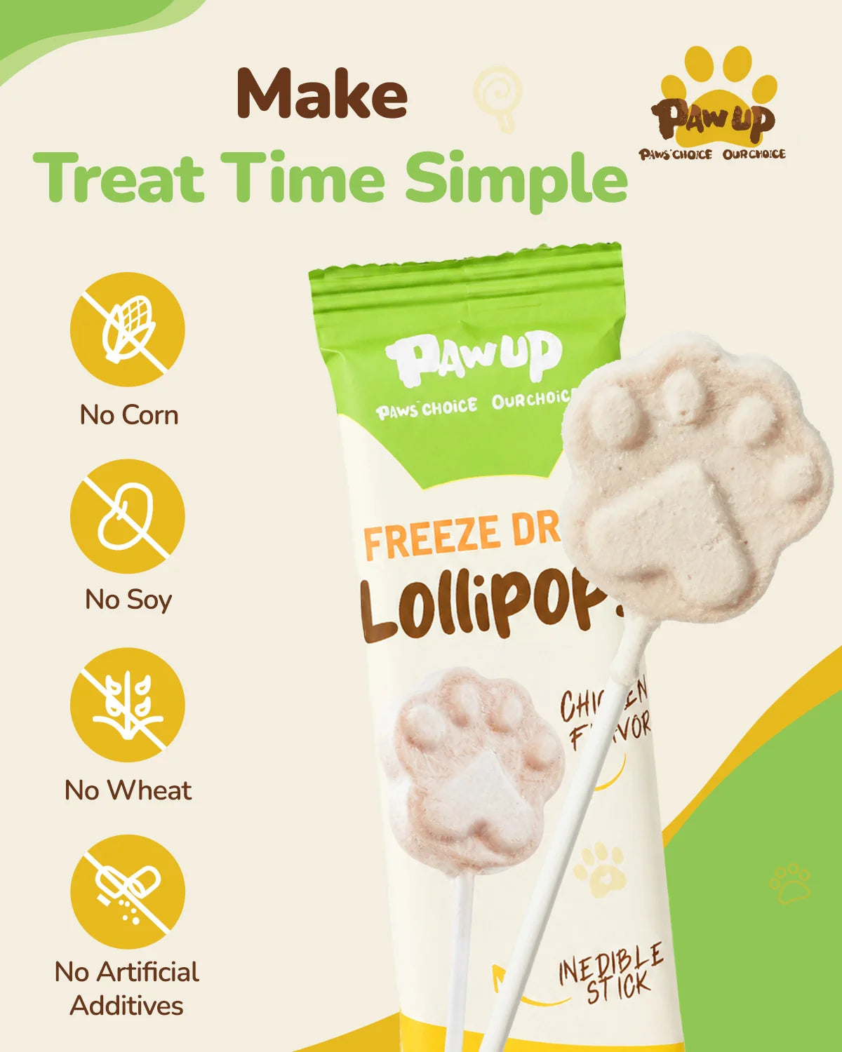 PawUp🐱Freeze Dried Chicken Lollipop 1pc