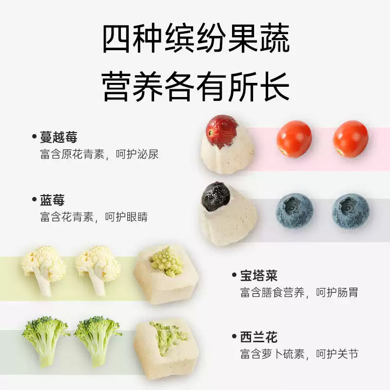 Yee🐱🐶Freeze Dried Chicken & Goat Milk Fruit Veggie Canelé 55g