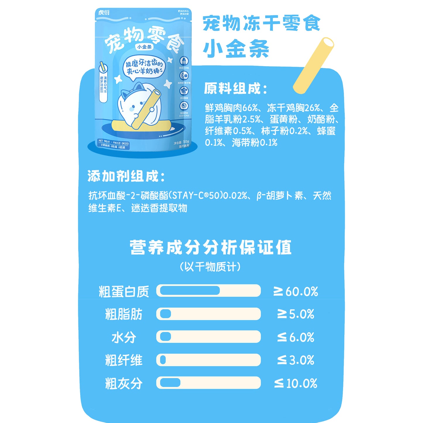 HuYan🐱🐶Freeze-Dried Golden Goat Milk Stick 50g