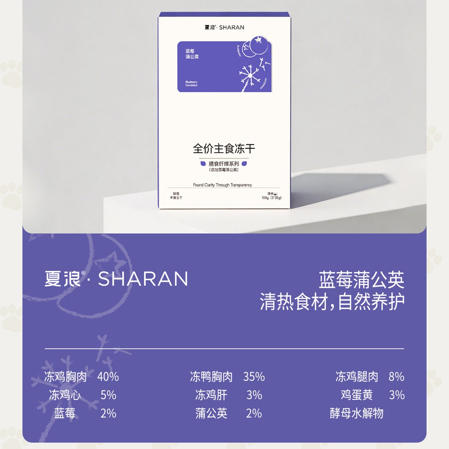 Sharan🐱Dietary Fiber Complete Freeze-Dried Food 105g
