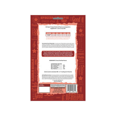 OC RAW🐱🐶Freeze Dried Beef Heart 4oz