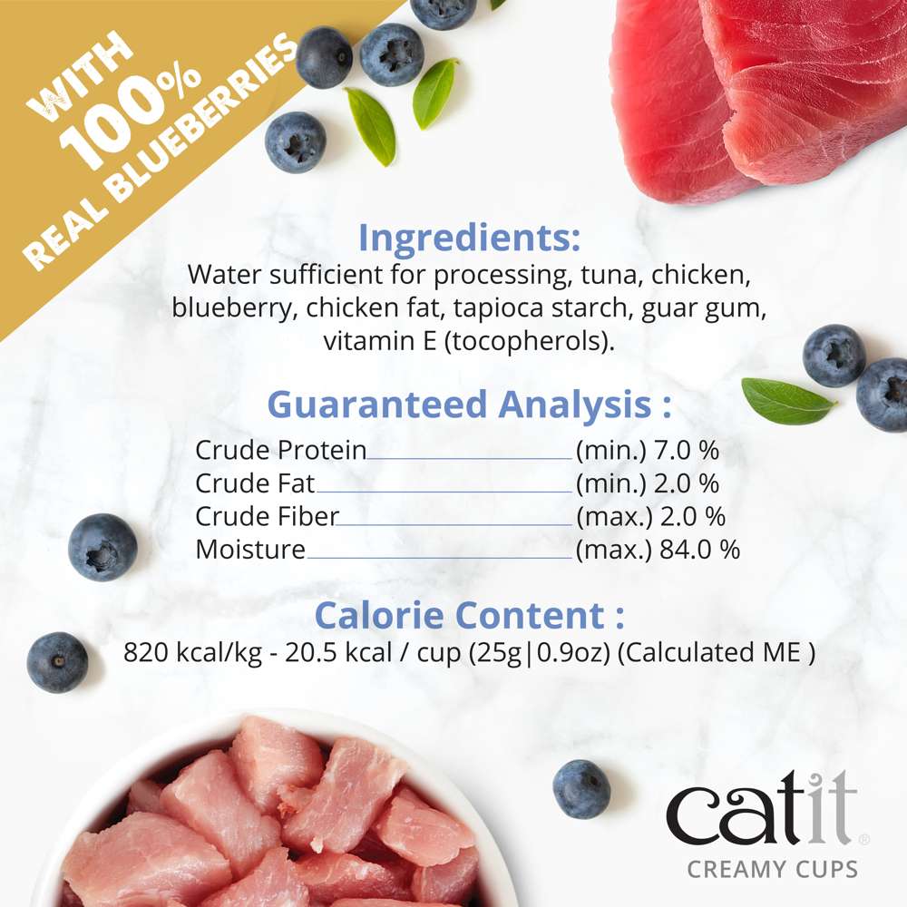 Catit🐱Creamy Cups Chicken Mousse & Blueberry 4*25g