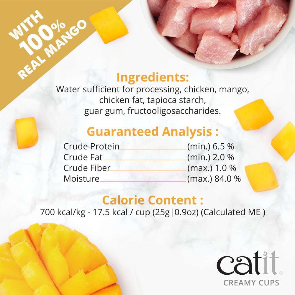 Catit🐱Creamy Cups Chicken Mousse & Mango 4*25g