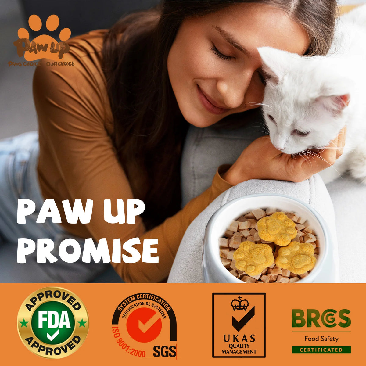 PawUp🐱🐶Freeze Dried Quail Egg Yolk & Pumpkin Paws 3.5oz