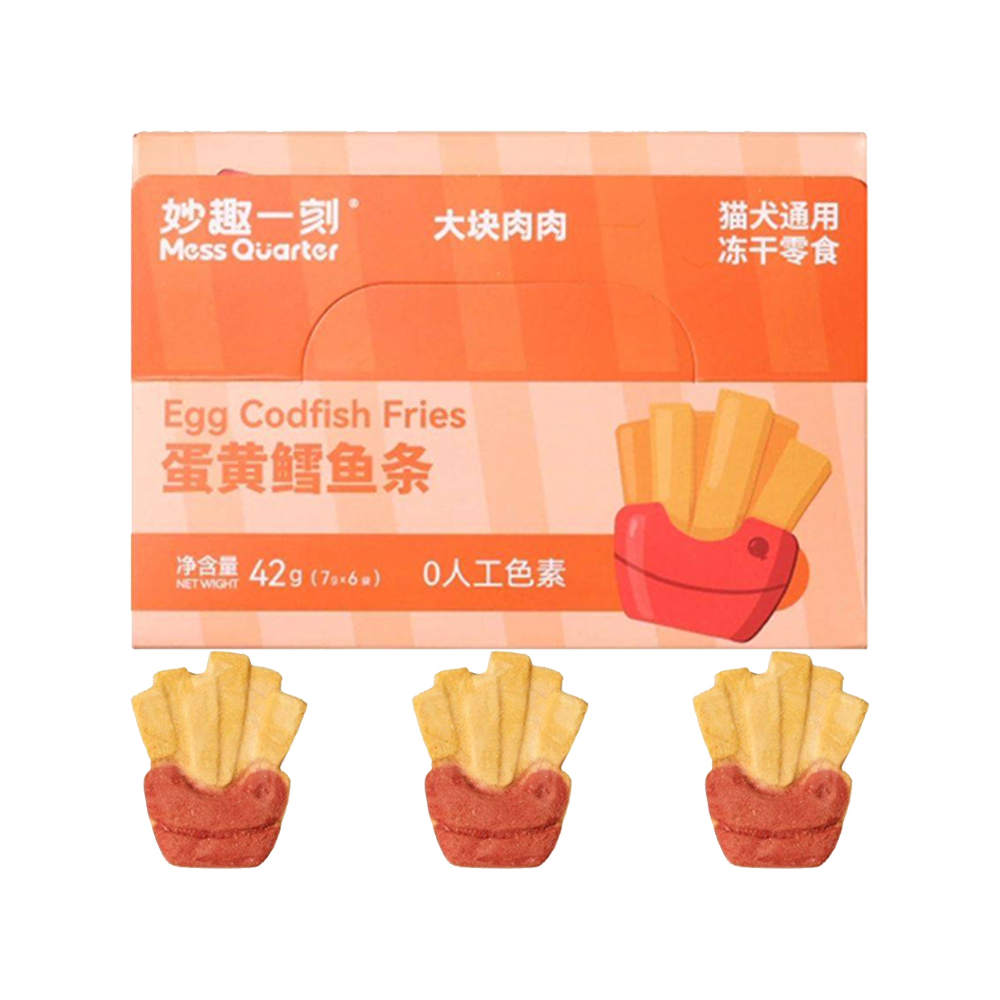 MessQuarter🐱🐶Freeze Dried Meaty Dessert Egg Yolk Cod Fries 6pc