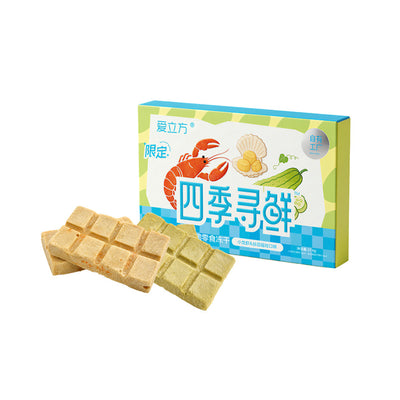 Love Around🐱🐶Four Seasons Freshness  Crayfish & Scallop Freeze Dried Waffle 4.7g*8