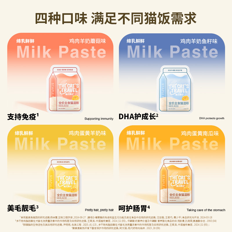 The Cat‘s Travel🐱Raw Milk Paste Complete Wet Pouch Mixed Flavor 60g*8