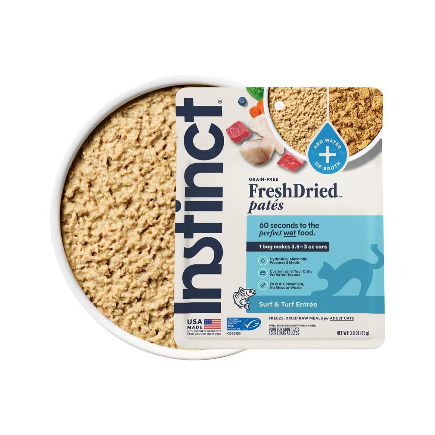 Instinct🐱FreshDried Patés Freeze-Dried Raw Surf & Turf Entrée Meal
