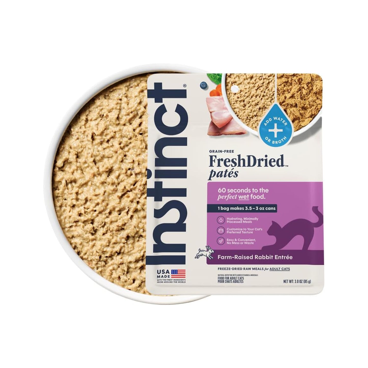 Instinct🐱FreshDried Patés Freeze-Dried Raw Rabbit Entrée Meal